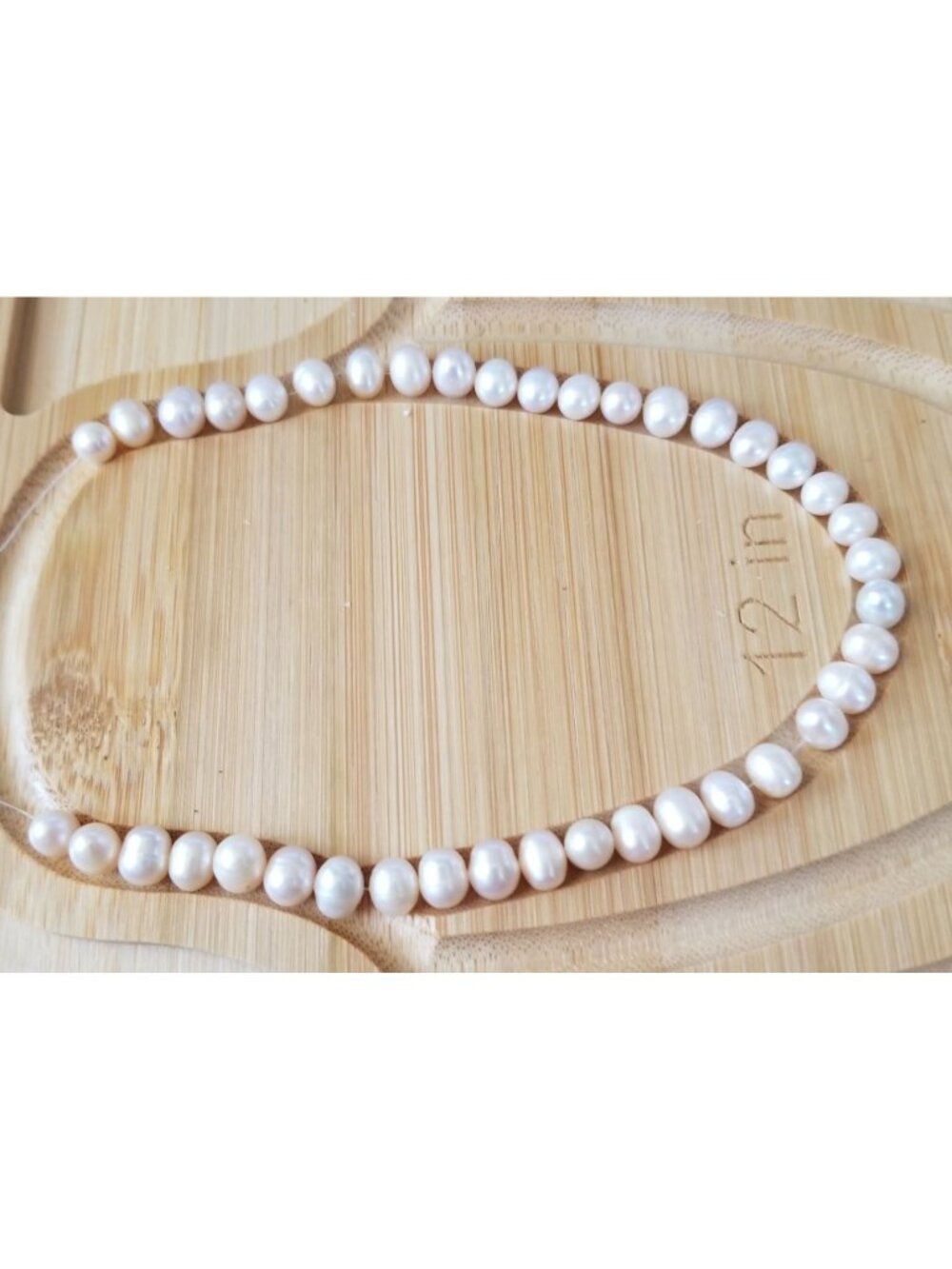 Loose Pearl White Flat Bottom Bag  Q 2 half  Round  8 mm  Bin Pearl  50 Pcs 109
